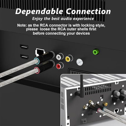 Preffair RCA Male to RCA Male Plugs Signal Wires Audiophile OFC Silver Plated Shielded RCA Cable Audio Interconnect Cables,2PCS/1 Pair (6.6FT/2M, Silver Plated) - color: silver plated, size: 6.6FT/2M