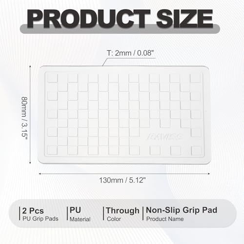 2Pcs Car Dashboard Anti-Slip Mat, 5.12" x 3.15" Phone Grip Pad Non-Slip PU Mat Anti-Skid Holder for Phone Keys Sunglasses Electronic Devices, Transparent - color: Transparent, size: 5.12" x 3.15"