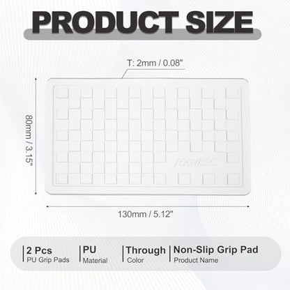 2Pcs Car Dashboard Anti-Slip Mat, 5.12" x 3.15" Phone Grip Pad Non-Slip PU Mat Anti-Skid Holder for Phone Keys Sunglasses Electronic Devices, Transparent - color: Transparent, size: 5.12" x 3.15"