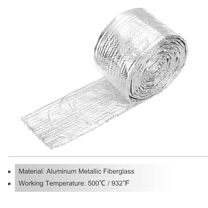 MECCANIXITY Heat Shroud Aluminized Sleeving 1 1/8" ID x 5.9FT Aluminum Metallic Fiberglass Heat Shroud for Fuel Lines Cables Electrical Wiring - size: 1 1/8" ID x 5.9FT