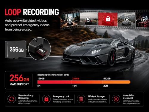 A11 4K Front + 2K Rear Dash Cam, 256GB microSD Included, Dash Camera with STARVIS Sensor, 5GHz WiFi, GPS, ADAS, HDR Night Vision, 24/7 Parking Monitor (Hardwire Kit Included), 3.4” IPS Screen