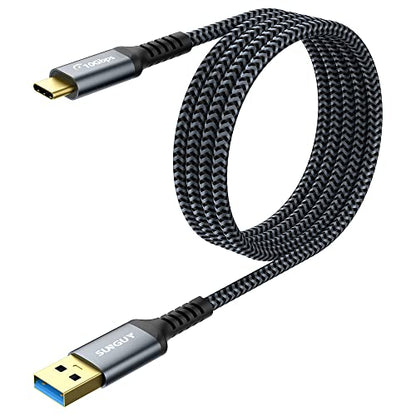 SUNGUY 10Gbps USB C 3.1 Gen 2 Cable, [2-Pack, 4FT] USB A to USB C 3A Fast Charging & Data Transfer Android Auto Cable for iPhone 17/16/15 Pro Max, Galaxy S23 S22 Ultra Note 20, SSD - color: Grey, size: 4ft