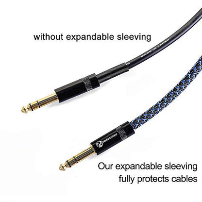 25ft - 1 inch PET Expandable Braided Sleeving – BlackBlue – Alex Tech Braided Cable Sleeve - color: Blackblue, size: 1"-25ft
