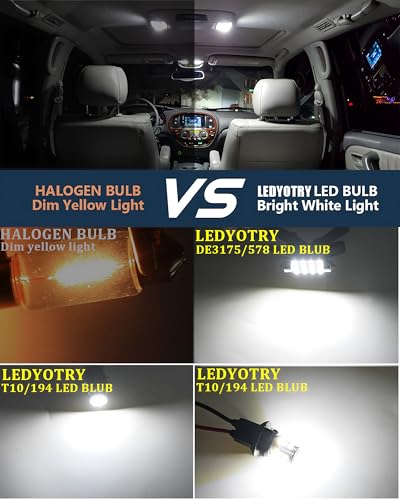 24 Pieces LED Car Interior Light Bulb Kit, Super Bright 6000K White 194 168 DE3175 T10 578 W5W 2825 31MM 42MM LED Bulb, for Dome Map Dash Door License Plate Trunk Light, Interior Lights