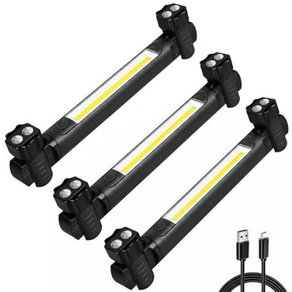 Ropelux Mechanic Work Light Bar with 2500LM 5200mAh Battery, Black 3 Pcs - color: Black