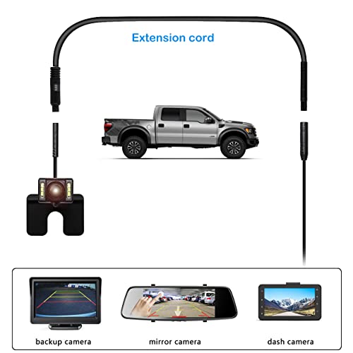 4 Pin 6.5 Ft Dash Cam Extension Cable Cord for Rear View Backup Camera