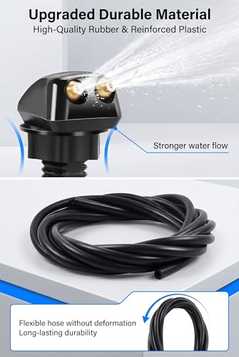 10 PCS Front Windshield Washer Nozzles Kit, Including Hose Sprayer, 6.6Ft Washer Hose with Three Types Connectors and Install Tool, Universal for Most Cars, SUVs, Trucks (Black)