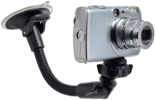 Arkon Mounts - Windshield Suction Car Mount | Flexible Positioning with 360° Swivel Ball Adapter | 8.5 inch Gooseneck | Holds up to 1 Pound | Fits Small Digital Cameras with 1/4 inch