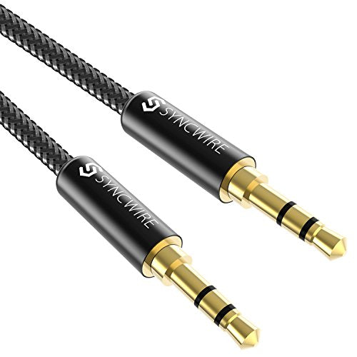 SYNCWIRE 3.5mm Aux Cable (9.8ft/3m) Hi-Fi Sound Nylon Braided Auxiliary Audio Cable Adapter Male to Male AUX Cord for Headphones, Car, Home Stereos, Speaker, iPhone, iPad, iPod, Echo & More Black - color: Black, size: 9.8ft (3m)