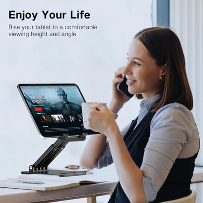 Tonmom Tablet Stand for iPad Holder, Adjustable Tablet Holder for Desk