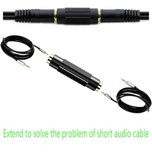 WISYIFIL 3.5mm （1/8 Inch ） to 3.5mm （1/8 Inch） Stereo Jack Female to Female Adapter Connector Gold Plated (4 Pack)