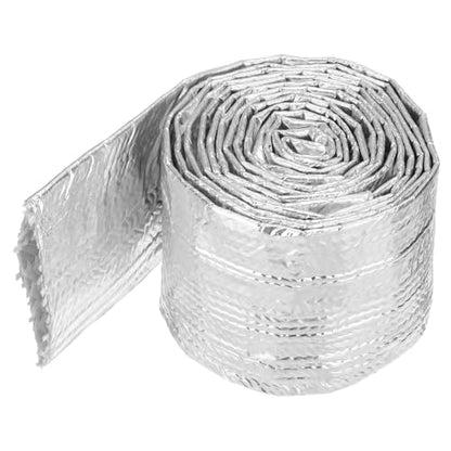 MECCANIXITY Heat Shroud Aluminized Sleeving 1 3/8" ID x 5.9FT Aluminum Metallic Fiberglass Heat Shroud for Fuel Lines Cables Electrical Wiring - size: 1 3/8" ID x 5.9FT
