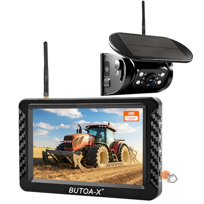 X5 Magnetic Solar Wireless Backup Camera with 5" HD Monitor, 1-Min Zero-Install for RV Truck Trailer, 320ft Signal Range, 15000mAh Battery & 5W Solar Panel Back Up Camera - size: 5" Monitor w/ Cam