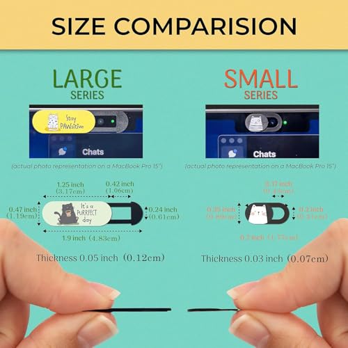 MESMOS Webcam Cover Slide, Cat Lovers Gifts for Women, Cat Lover Themed Things, Mom Gifts for Women, Laptop Camera Cover Slide Cute, Cute Stuff (Small Size) - size: Small