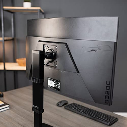 VIVO Mechanical Free Standing Single Monitor Mount Desk Stand, Tall Height Adjustable Arm for Screens up to 32 inches, Black, STAND-V001V