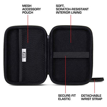 USA Gear Hard Shell Electronics Organizer 7.5 Inch Travel Case - Cable Organizer with Scratch Resistant Interior, Compatible with Garmin GPS, Portable Hard Drive, Phone Charger & More - Galaxy