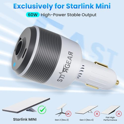 for Starlink Mini Car Adapter,3-in-1 Car Charger for Starlink Mini - size: Adapter Only