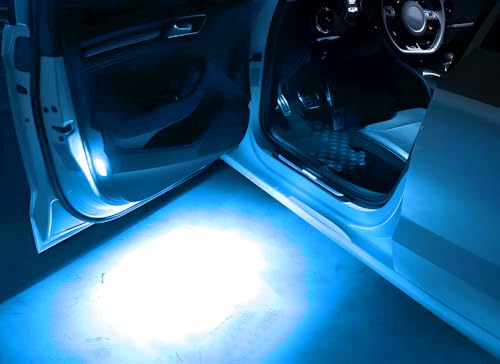 iJDMTOY Aqua Ice Blue LED Footwell, Door Sill, Side/Under Door Lights, Compartment Glove Box or Trunk Cargo Lights, Compatible With Audi A1 A3 A4 A5 A6 A7 A8 Q3 Q4 Q5 Q7 Q8 - style: Aqua Ice Blue