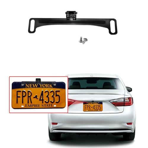 Backup Camera Mount with License Plate Holder and Universal Mirror Bracket