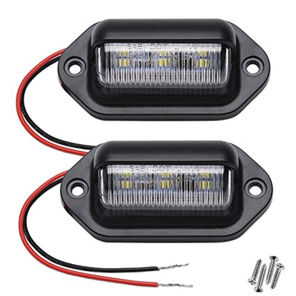 White LED License Plate Light, 12V-24V DC Waterproof Lamp Taillight, 2PCS - color: White, size: 2pcs LED license plate light