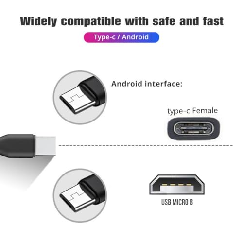 chenyang USB C Splitter Multi Charging Cable,USB C 1 to 2 Micro USB Charge Extension Cable Supports Charging Two Devices at The Same Time 0.98FT/0.3M - style: USB C 1 to 2 Micro USB
