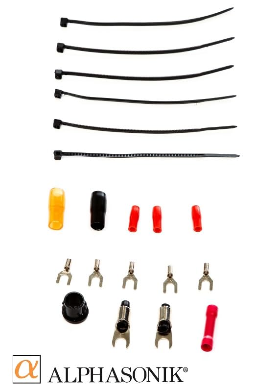 Alphasonik AAK8G Premium 8-Gauge Complete Car Amplifier Installation Kit Hyper-Flex Power, Ground, Speaker Wire RCA Cable - Exceeds AWG (American Wire Gauge) Standard Element Certified Amp Install Kit - size: 8-Gauge Amp Kit