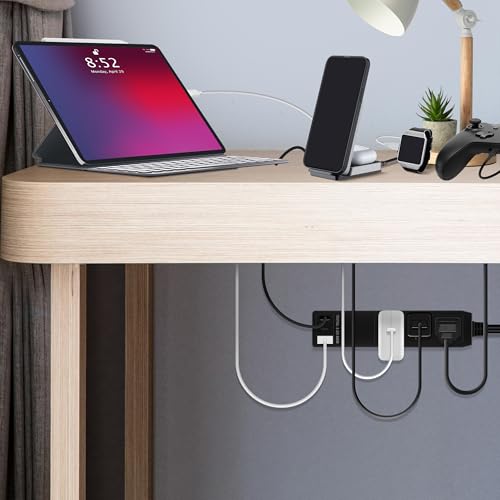 LIDER Outlet Extender with 3 Receptacles, 12W USB-A & USB-C, Flat-Face - color: Black, size: 2 Pack