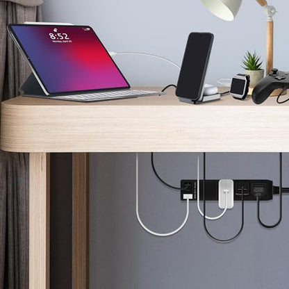 LIDER Outlet Extender with 3 Receptacles, 12W USB-A & USB-C, Flat-Face - color: Black, size: 2 Pack