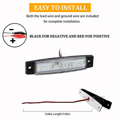 PSEQT 10 Pcs LED Rock Strip Lights Car Underglow Wheel Fender Well Lighting Kits Waterproof for Golf Cart Wrangler Offroad Truck RV UTV ATV Snowmobile (White) - color: White