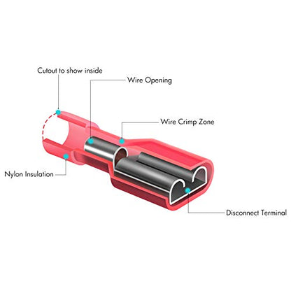 Nilight 160PCS Male Female Nylon Fully Insulated Crimp Electrical Terminals - color: 160PCS Crimp Terminals Connectors