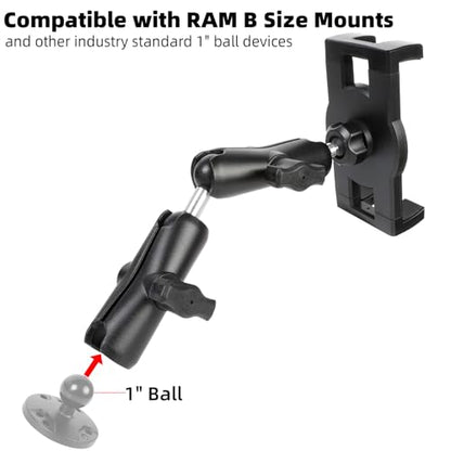 Tablet Holder for RAM Mounts, Tablet Clip Mount with Aluminum Extended Arms for iPad Pro 12.9 Air Mini, Compatible with 1" B Size Truck Car Vehicle Mounts - size: Tablet Holder w Two 3.54" Arms