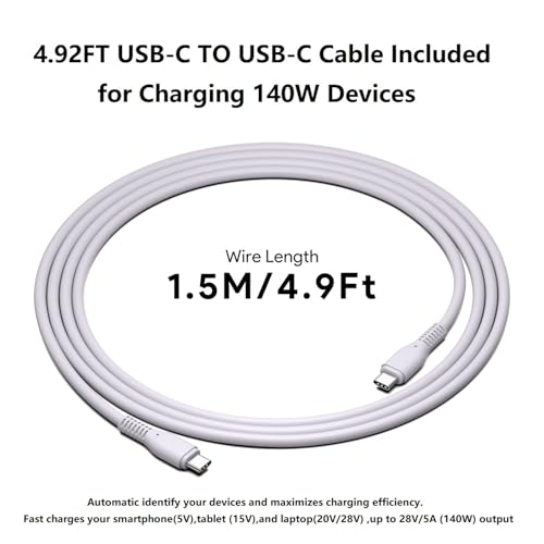 HKY 140W 135W 130W 100W 95W 90W USB-C Laptop Car Charger PD3.1 12V-24V DC Adapter for MacBook Pro 16" /MacBook Air,Dell XPS/Latitude/Precision/Chromebook,Lenovo,HP,Asus,Toshiba/Steam Deck/Tablet/Phone