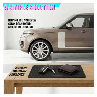 Car Dashboard Anti-Slip Pad, 10.6" × 5.7" Universal Sticky Gripping Mat, Multifunctional Automotive Interior Cell Phone Holder for Sunglasses, Keys, Coins, GPS, Electronic Devices (Black) - color: Black
