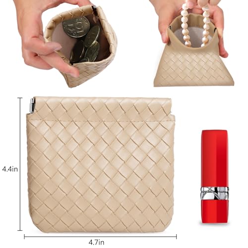 BUSOHA 4 Pack Small Makeup Bags for Purse - Coin Purse for Women - color: 4 PCS - Black+Yellow+Pink+Green