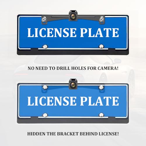 Reverse Rear Camera License Plate Bracket, Backup Camera License Plate Mount, Universal Car Dash Cam Mirror Camera Kit Rearview Camera Mount, Installation Holder for Backup View Camera