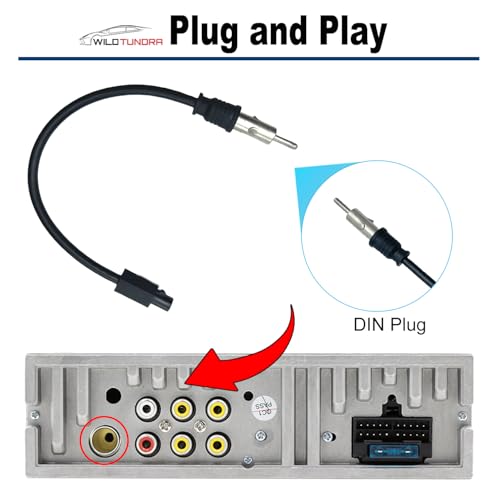 Radio Antenna Adapter Compatible with Dodge Ram Jeep Wrangler Aftermarket Radio Stereo Antenna Adapter for C-Class Sprinter Buick Cadillac Aftermarket Stereo Antenna Connector Cable Plug