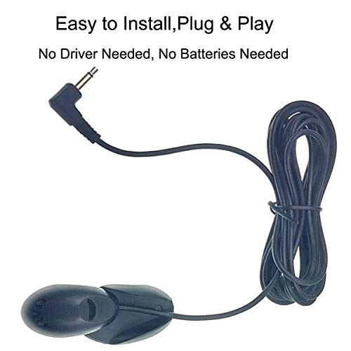 3.5mm Car Microphone with 9.85 Feet Assembly Cable Mic for Vehicle Head Unit Enabled Stereo GPS and DVD