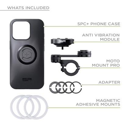 SP CONNECT Moto Bundle II with Anti Vibrations Module| SPC+ | Compatible with for iPhone 13 mini/12 mini| Motorcycle Phone Mount |Phone Mount for Motorcycle Handlebars | Cell Phone Holder - style: iPhone 13 mini/12 mini