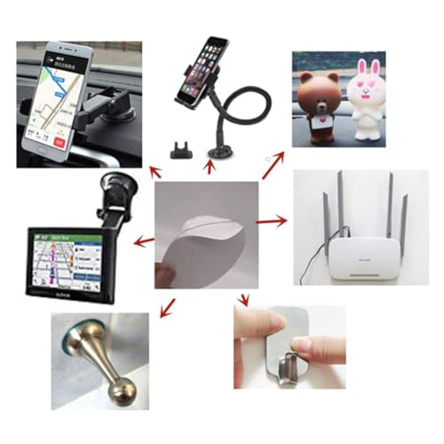 4 PCS 80mm (3.15") Circular Double Side Sticker Dashboard/Windshield Pad Mounting Disk for Suction Cup Car Phone Mount Holder Bracket GPS Camera and Other Suction Cup Items. (Clear)