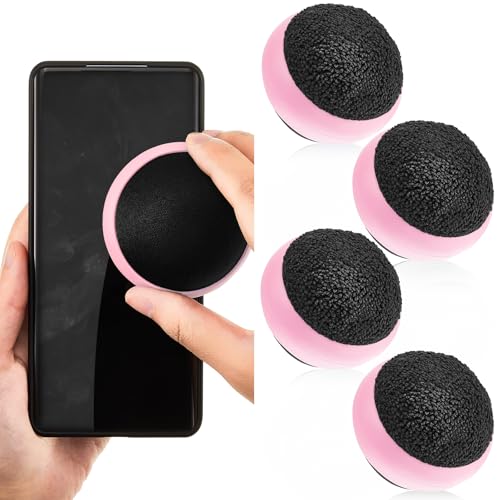 Suclain 4 Pack Screen Cleaner Balls Car Phone Screen Cleaning Cleaner Ball Microfiber Touch Cleaning Ball for Easter Computer Laptop Phone Monitor(Pink) - color: Pink