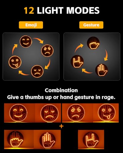8-in-1 Hand Gesture Light for Car, [4 Gestures & 4 Emojis] Glogesture Light with Heat-Resistant 3M Velcro, [Remote Control] Road Rage Hand Led Sign for Car Window, Funny Truck Accessories - color: Gesture Light