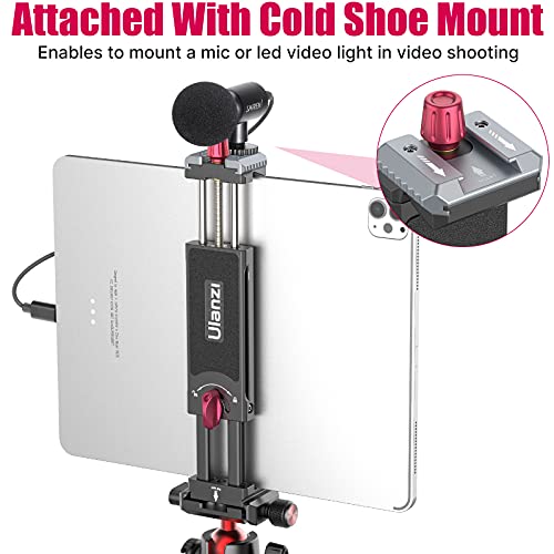 U-pad III Aluminum iPad Tripod Adapter - 7.9-12.9in Metal Mount w Cold Shoe & Acra Swiss QR Mount for iPad, iPhone & Air - size: 7.9"-12.9"-U-Pad III