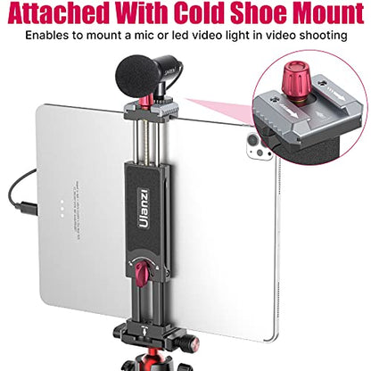 U-pad III Aluminum iPad Tripod Adapter - 7.9-12.9in Metal Mount w Cold Shoe & Acra Swiss QR Mount for iPad, iPhone & Air - size: 7.9"-12.9"-U-Pad III