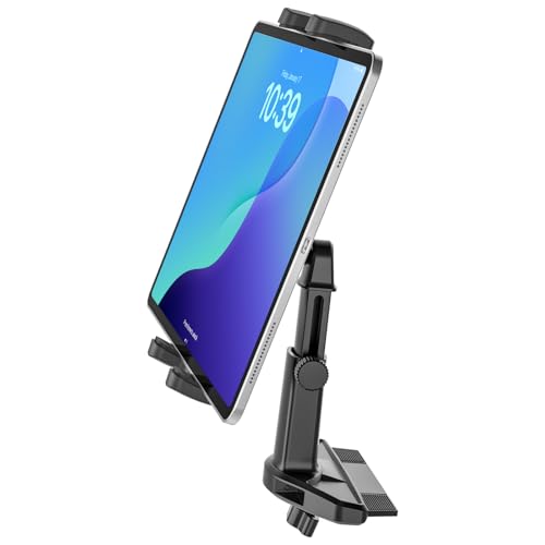 Car CD Slot Mount Tablet Holder with Adjustable Arm, Universal 360° Rotation Truck CD Player Tablet Holder for 4-13" iPad Pro Air Mini, Phone, Galaxy Z Fold, Fire HD