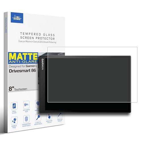 Updated Premium Tempered Glass Screen Protector for Garmin Drivesmart 86 GPS Navigator 8 Inch Touchscreen Anti Glare (Matte) - color: Drivesmart 86 - 8" - Matte