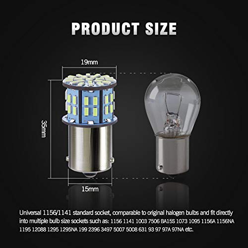 Antline 1156 1141 1003 7506 BA15S LED Bulbs Cool White 20-Packs, Super Bright 3014 50-SMD LED Replacement for 12 Volt RV Camper Trailer Boat Trunk Interior Light Bulbs - color: Cool White
