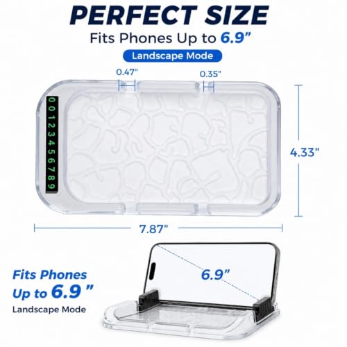 All-in-1 Dashboard Phone Holder, with, Parking Number Plate, PVC - color: Luminous