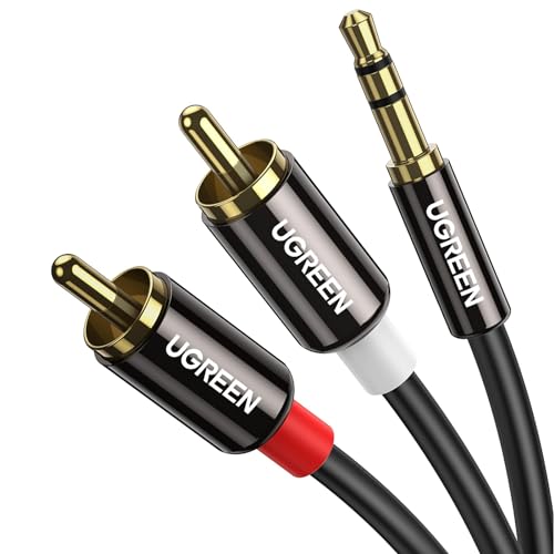 UGREEN 3.5mm to RCA Cable, 3.3FT 2RCA Male to Aux Audio Adapter, HiFi Sound - size: 3.3FT
