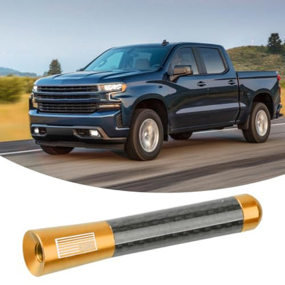 BESULEN 3.1 Inch Car Short Antenna, American Flag Design, Golden - color: Gold, size: 3.1 Inch