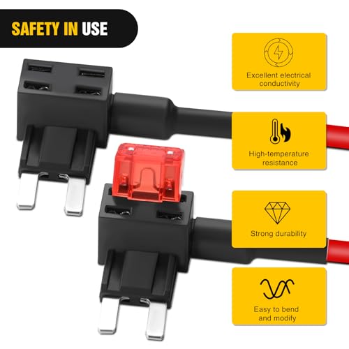 Nilight Fuse Adapter TIPM Bypass 20A 14AWG for 2007-2016 Chrysler/Dodge Ram - color: 2PCS Mini TIPM Bypass Cable
